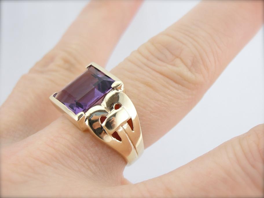 Classically Refined Yet Bold Amethyst Ring for Him or Her