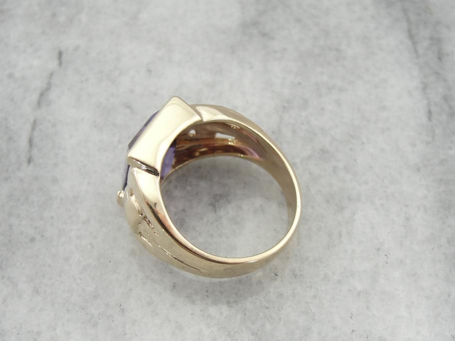 Classically Refined Yet Bold Amethyst Ring for Him or Her