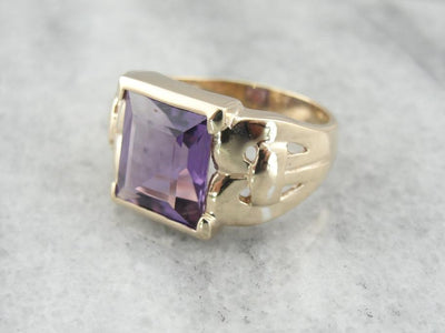 Classically Refined Yet Bold Amethyst Ring for Him or Her