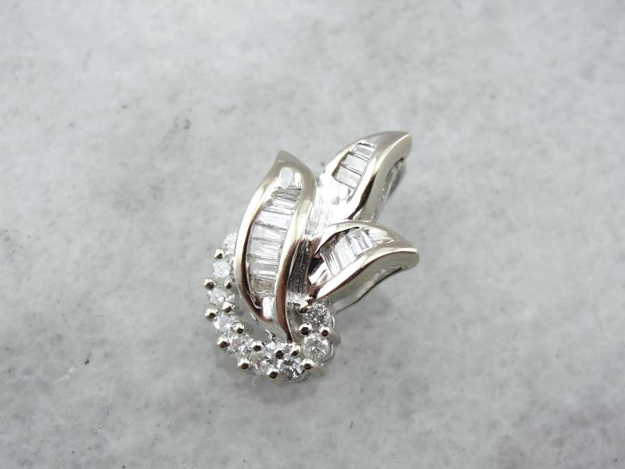 Diamonds and White Gold Slide or Pendant