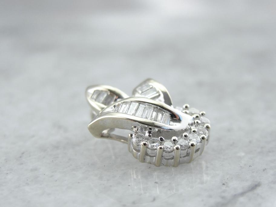 Diamonds and White Gold Slide or Pendant