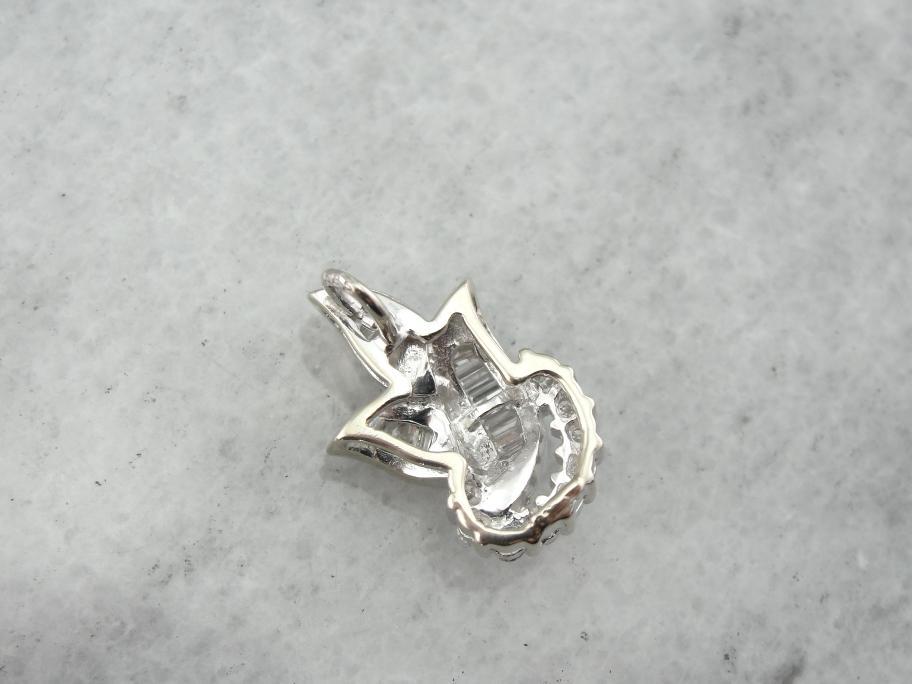 Diamonds and White Gold Slide or Pendant