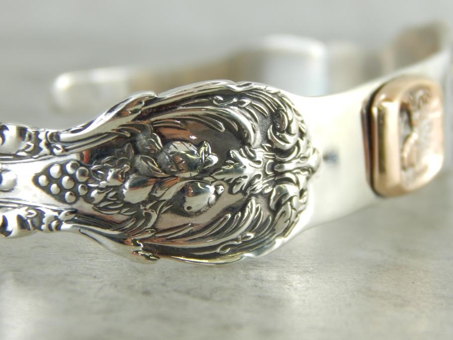 Sterling Silver Cuff Bracelet with Moose Center