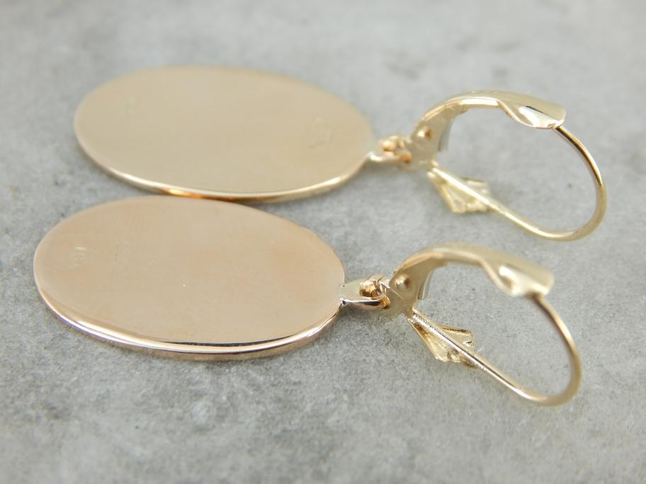 Pretty Antique Gold Cufflink Earrings