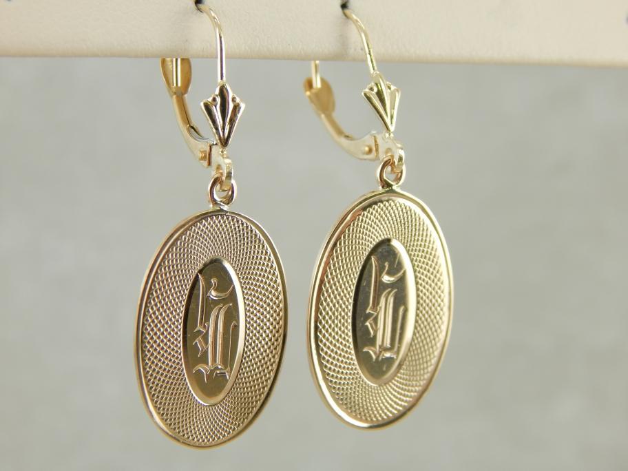 Pretty Antique Gold Cufflink Earrings