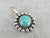 Round Turquoise Silver and Gold Pendant