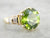 Collectors Quality Peridot and Baguette Diamond Ring