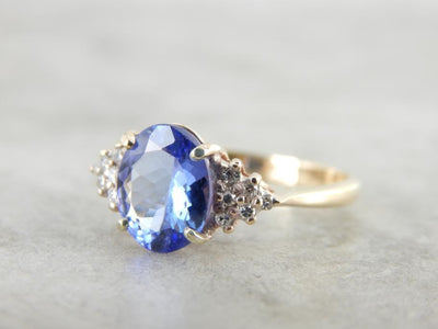 Traditional Cocktail Ring with Refined Tanzanite Centerpiece