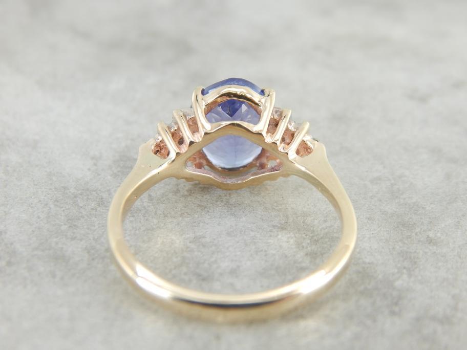 Traditional Cocktail Ring with Refined Tanzanite Centerpiece