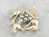 Vintage Gold Gilt over Silver Floral Pendant