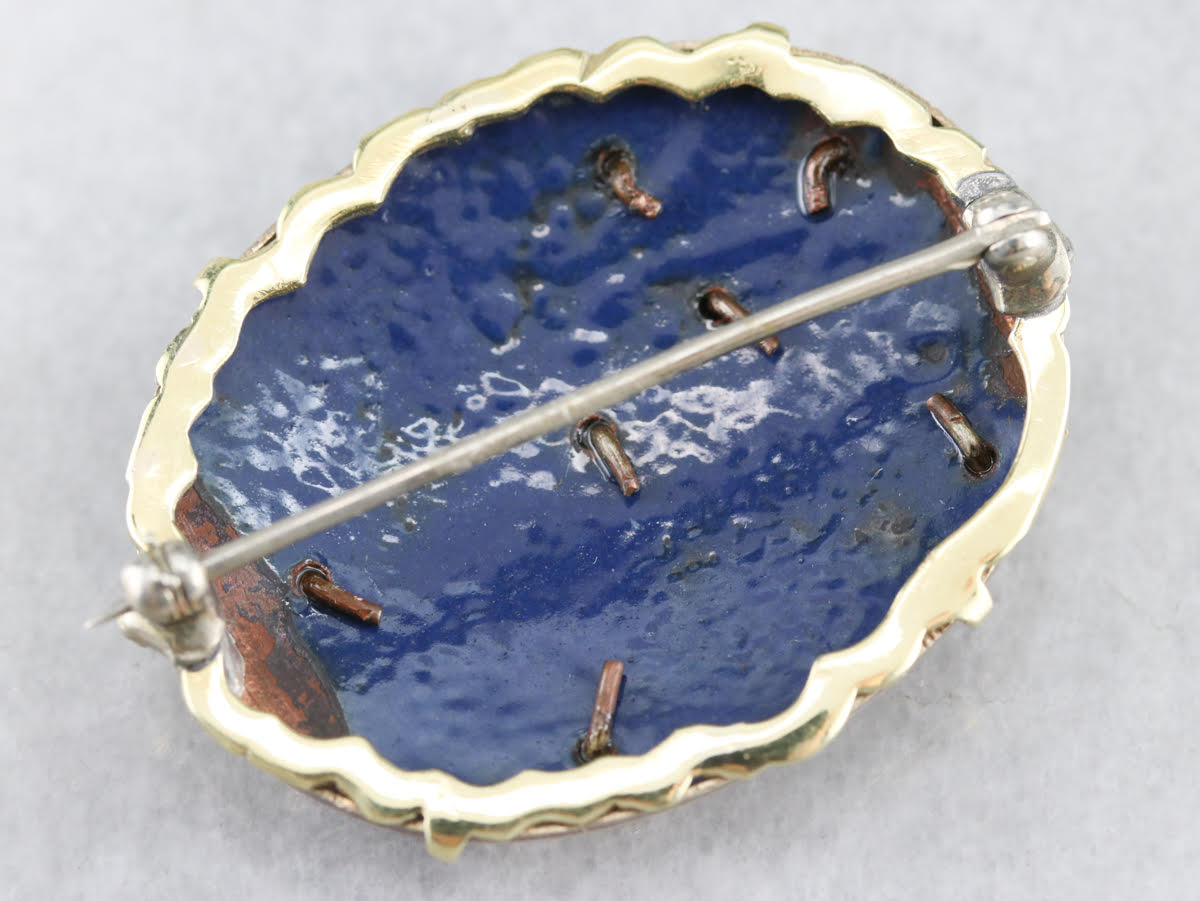 Antique Floral Seed Pearl and Diamond Brooch