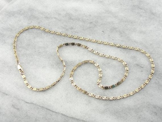 Unisex Yellow Gold Chain With Spiral Links