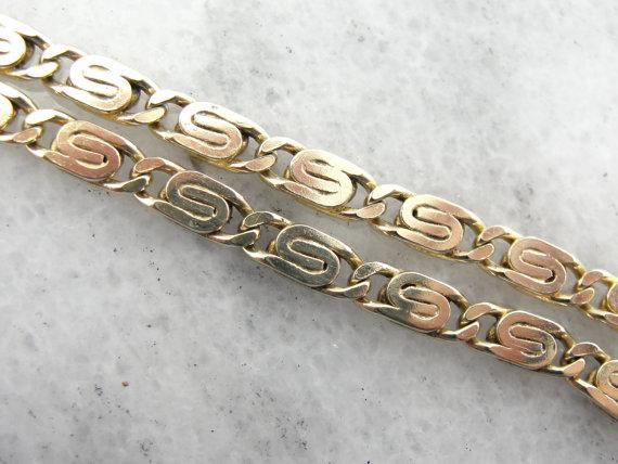 Unisex Yellow Gold Chain With Spiral Links